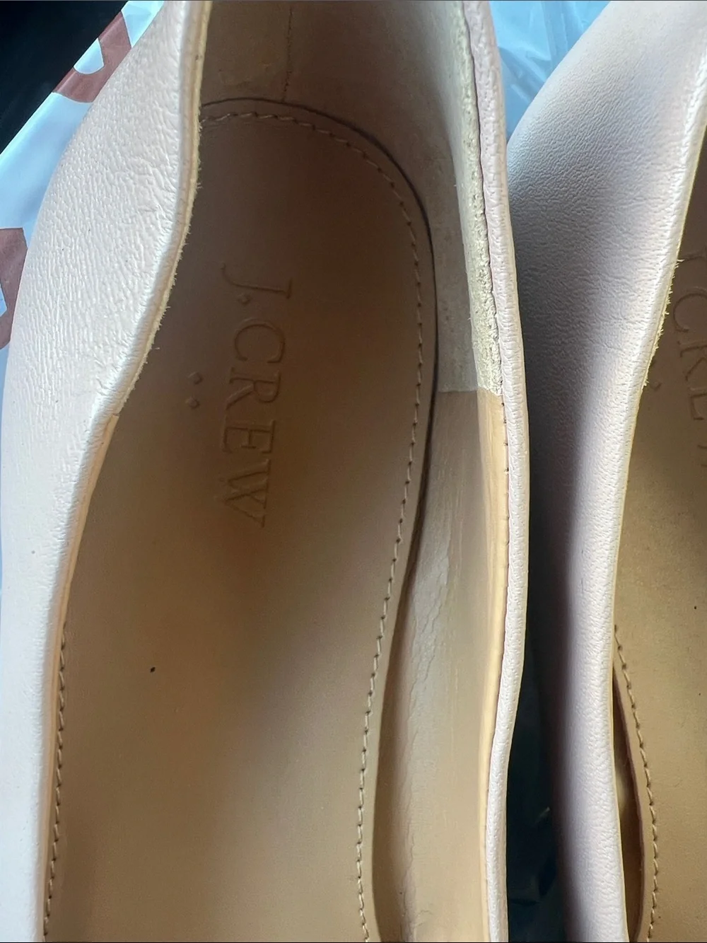 J. Crew Leather Ballet Flat in Blush Pink